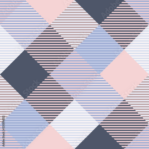 Seamless tartan plaid pattern in Blue and Pink Color.