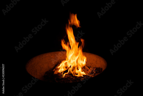 Close-Up Of Fire Against Black Background