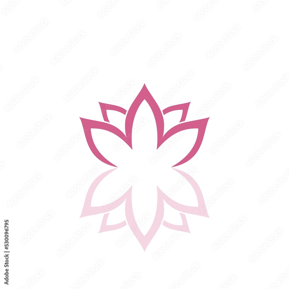 Lotus flower icon logo design isolated on white background