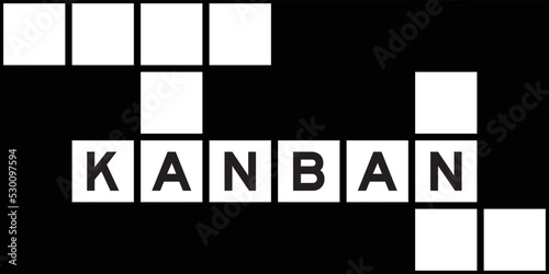 Alphabet letter in word kanban on crossword puzzle background