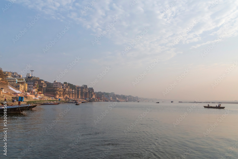sight of Varanasi city and Ganges river
