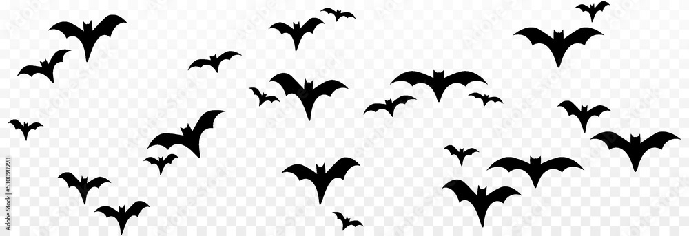 Vector set of bats on an isolated transparent background. Silhouette of bats PNG. Halloween bats PNG. Black bats. Vector set of bats on an isolated transparent background. Silhouette of bats PNG. Halloween bats PNG. Black bats.