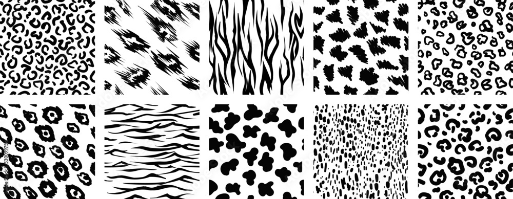 Monochrome animal prints
