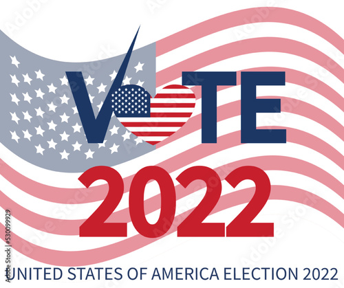 Day of mid-term elections. Vote 2022 USA, banner design. Political election campaign