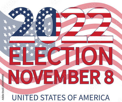 Day of mid-term elections. Vote 2022 USA, banner design. Political election campaign