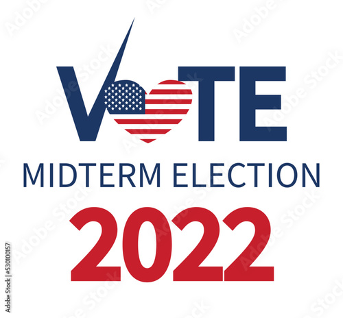 Day of mid-term elections. Vote 2022 USA, banner design. Political election campaign