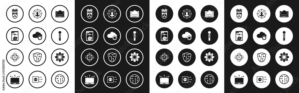 Set Cloud technology data transfer and storage, 3D printer, Video graphic card, Gamepad, Project team base, Processor and icon. Vector Set Cloud technology data transfer and storage, 3D printer, Video graphic card, Gamepad, Project team base, Processor and icon. Vector