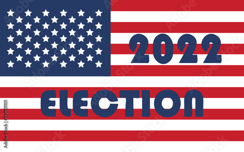 Day of mid-term elections. Vote 2022 USA, banner design. Political election campaign