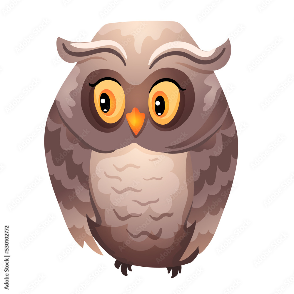 Fototapeta premium Cute Owl in cartoon style
