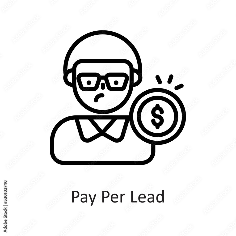 Pay Per Lead Filled Outline Vector Icon Design illustration on White background. EPS 10 File Pay Per Lead Filled Outline Vector Icon Design illustration on White background. EPS 10 File