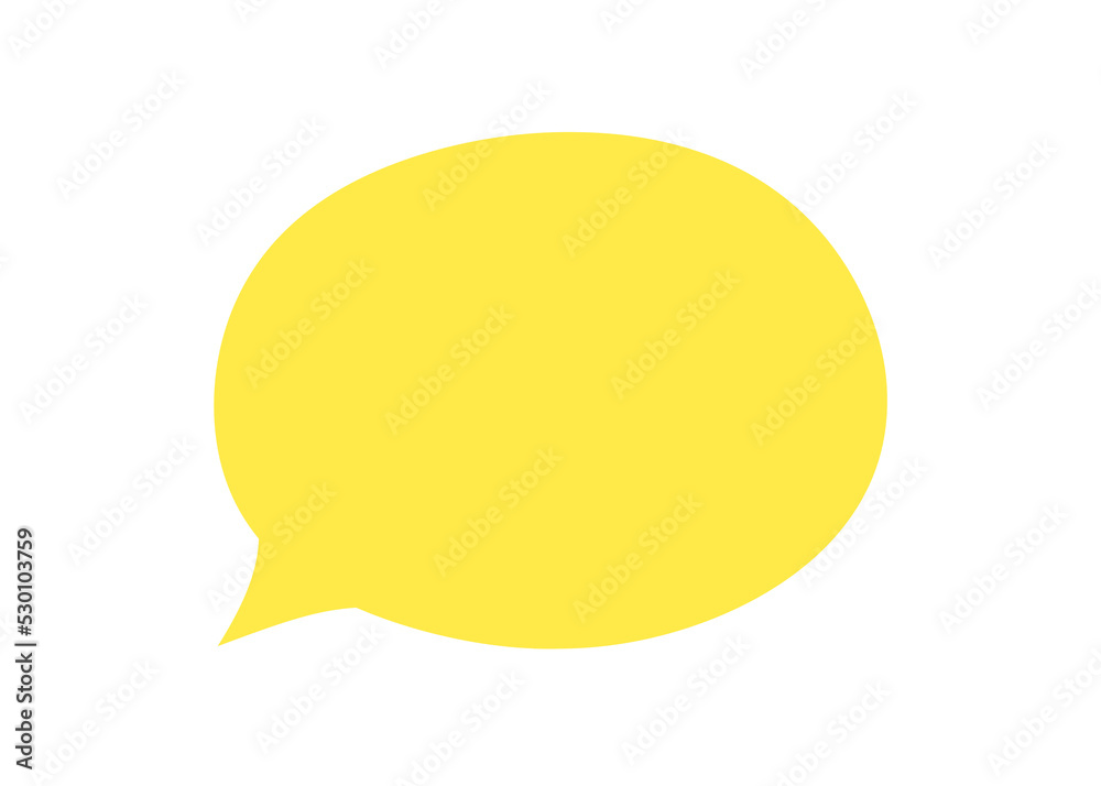A very simple blank empty speech bubble (cute comic strip style), made only of a yellow shape.
A very simple blank empty speech bubble (cute comic strip style), made only of a yellow shape.