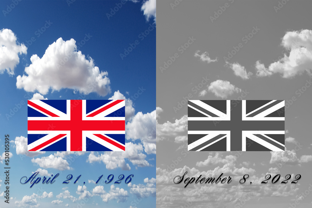 2 flags of the united kingdom, one for the birth in full color and one ...