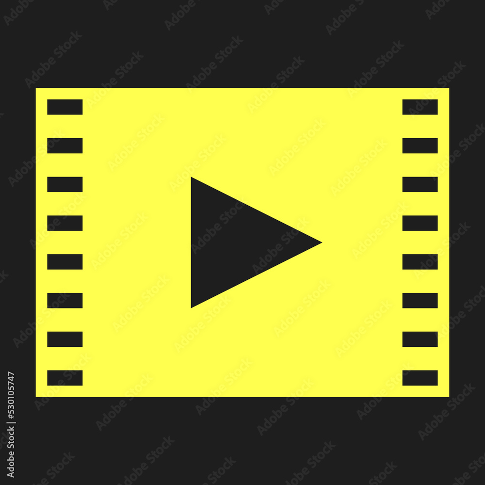 film strip icon in gray yellow