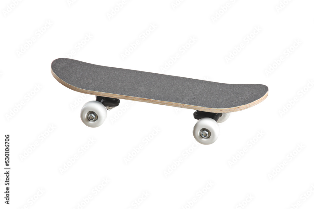 A grey skateboard A grey skateboard