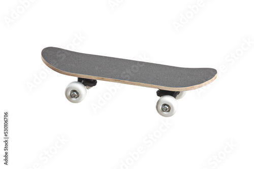 A grey skateboard