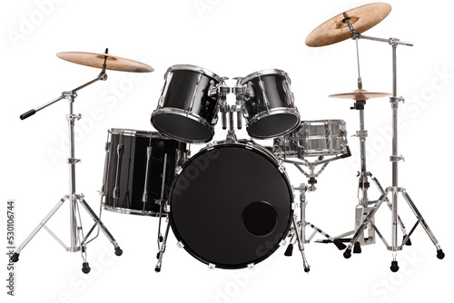 Leinwand Poster Black and silver drum kit
