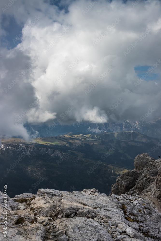 Mountain trail Lagazuoi in Dolomites