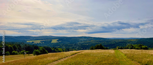 Fototapeta Naklejka Na Ścianę i Meble -  Bieszczady. Widok na obszary wiejskie.