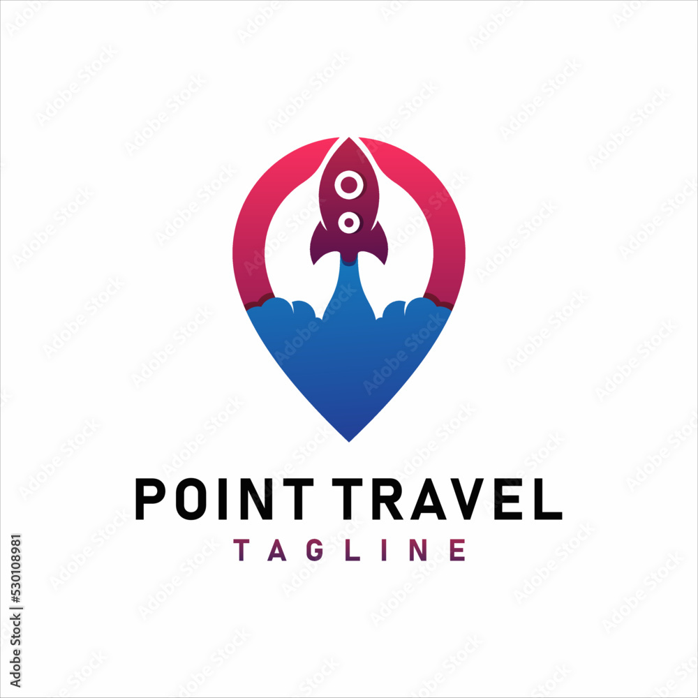 Point Travel logo with GPS and Rocket design concept. Point Travel logo with GPS and Rocket design concept.