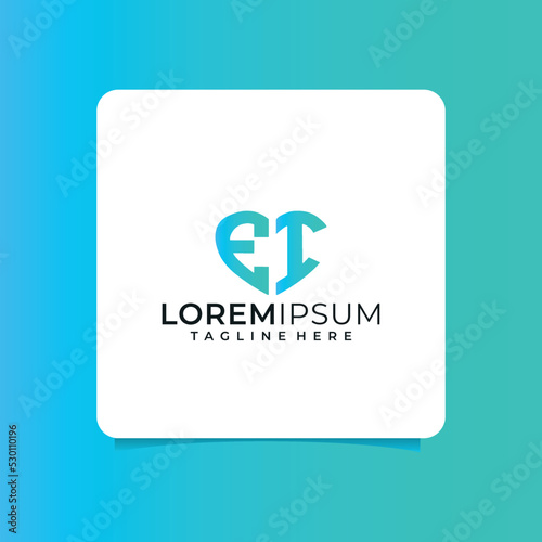 ei letter design for logo and icon.az typography for technology, business and real estate brand.az monogram logo.vector