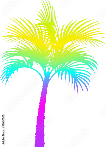 Ilustration art of palm tree  multicolor gradient