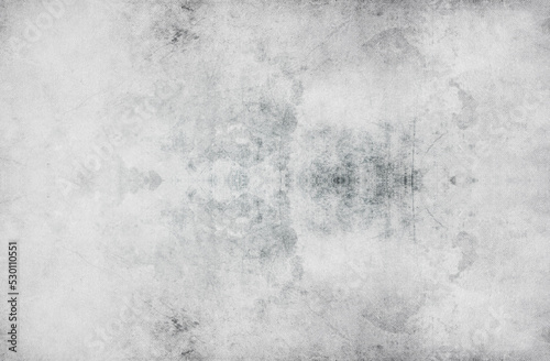 Grunge monochrome structure texture grey cloth fabric background with modern decorative abstract ornament pattern   