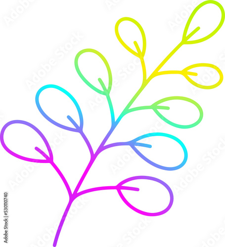 Ilustration art of herbal leaf  multicolor gradient