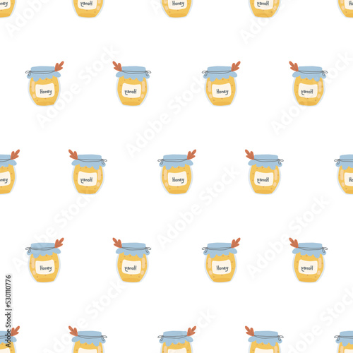 Banks of honey. Honey on a pattern for textiles, curtains, fabrics, wallpapers, menus.