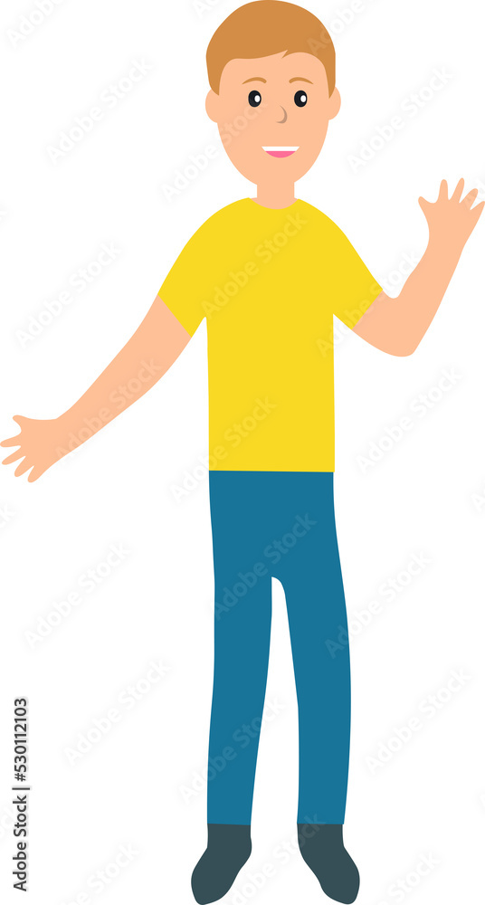 Young Men in different poses. Isolated illustration Young Men in different poses. Isolated illustration