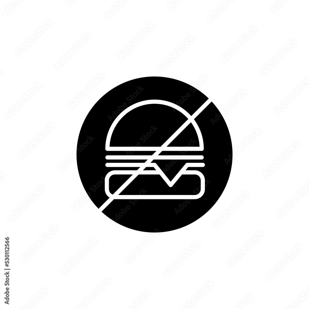 No Fast Food. No to Eat Burger line icon. Simple element illustration. No Fast Food. No to Eat Burger concept outline symbol design. No Fast Food. No to Eat Burger line icon. Simple element illustration. No Fast Food. No to Eat Burger concept outline symbol design.