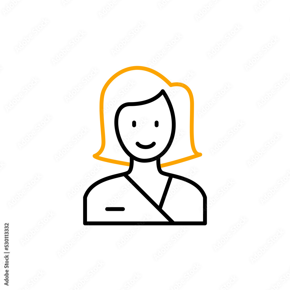 Female Nutritionist line icon. Simple element illustration. Female Nutritionist concept outline symbol design.