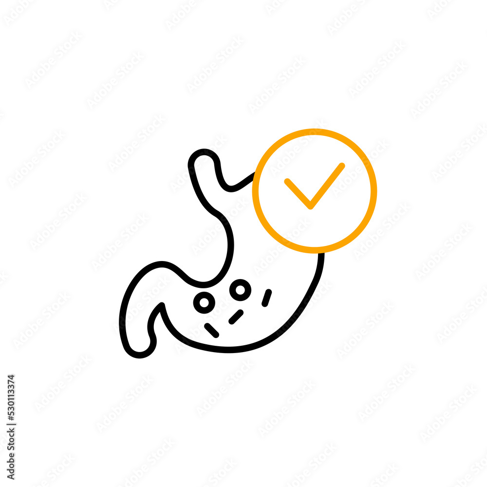 Obraz premium Stomach line icon. Simple element illustration. Stomach concept outline symbol design.