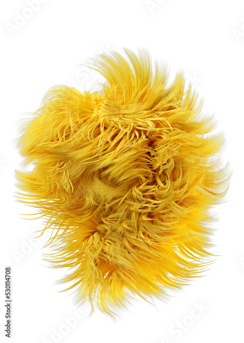 Obraz na płótnie 3d rendering fluffy yellow abstract png shape isolated on transparent background