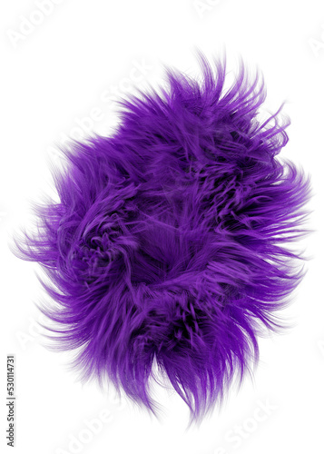 3d rendering fluffy purple abstract png shape isolated on transparent background. Creative hairy element for collages, art decoration for presentation, social media. Trendy realistic shape.