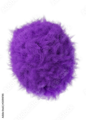 3d rendering fluffy purple abstract png shape isolated on transparent background. Creative hairy element for collages, art decoration for presentation, social media. Trendy realistic shape. photo