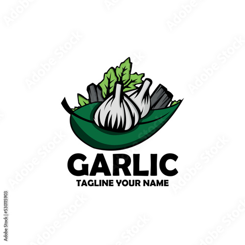 illustration of a garlic design logo vector
