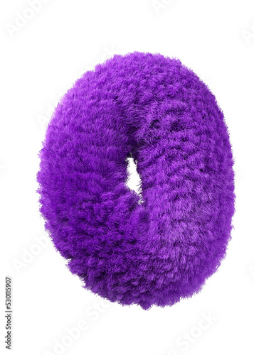 3d rendering fluffy purple abstract png shape isolated on transparent background. Creative hairy element for collages  art decoration for presentation  social media. Trendy realistic shape.