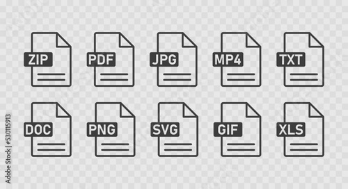 File format icon set style