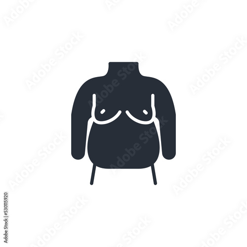 Overweight man line icon. Simple element illustration. Overweight man concept outline symbol design. photo