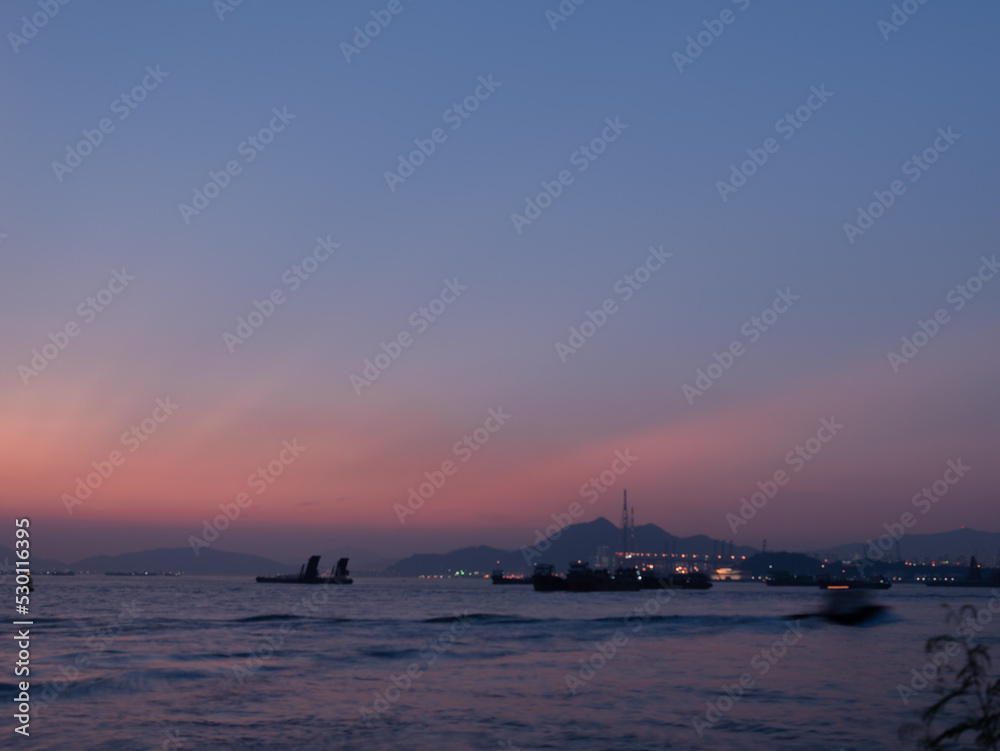 sunset in the port sunset in the port