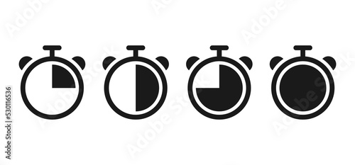 Stopwatch icon, logo. Chronometer, timer sign. Stopwatch icon isolated on white background. Vector illustration