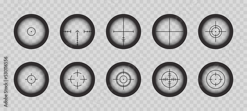 Crosshair vector icon, isolated on transparent background.