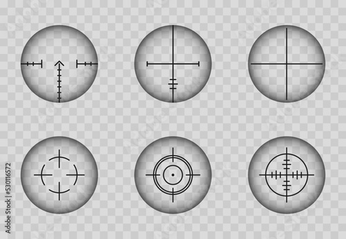 et of target and aim, targeting and aiming. Creative vector illustration of crosshairs icon set isolated on white background.