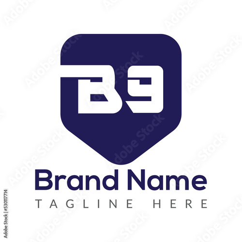 Abstract B9 letter modern initial lettermarks logo design