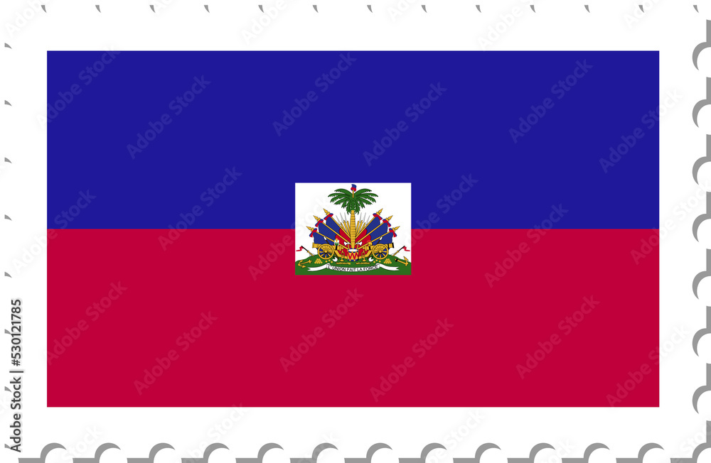 Naklejka premium Haiti flag postage stamp.
