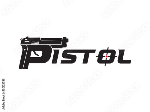 Pistol P letter logo design. Pistol text logo. Pistol logo. premium vector art