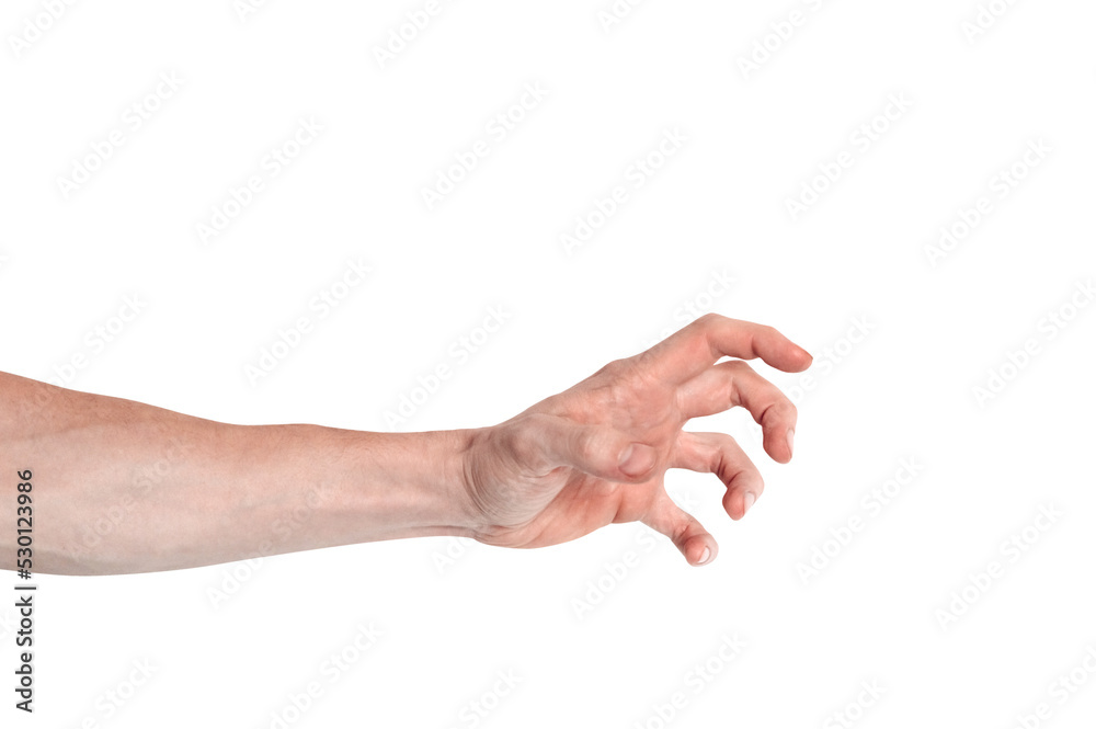 Realistic human hand showing gesture. White skin man arm isolated on transparent background. Angry nervous palm with clenched fingers. Realistic human hand showing gesture. White skin man arm isolated on transparent background. Angry nervous palm with clenched fingers.