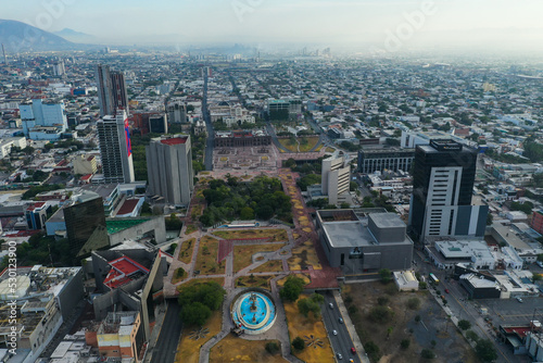 Vista aérea de la Macroplaza en Monterrey, Nuevo León, México. photo