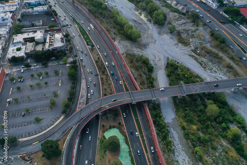 Vista aérea del Río Santa Catarina. Monterrey, México photo