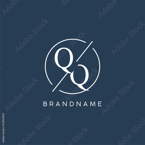 Initial letter QQ logo monogram with circle line style